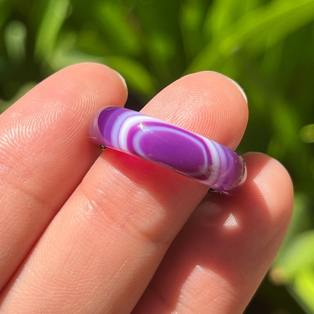 Size 6.75 purple banded agate ring